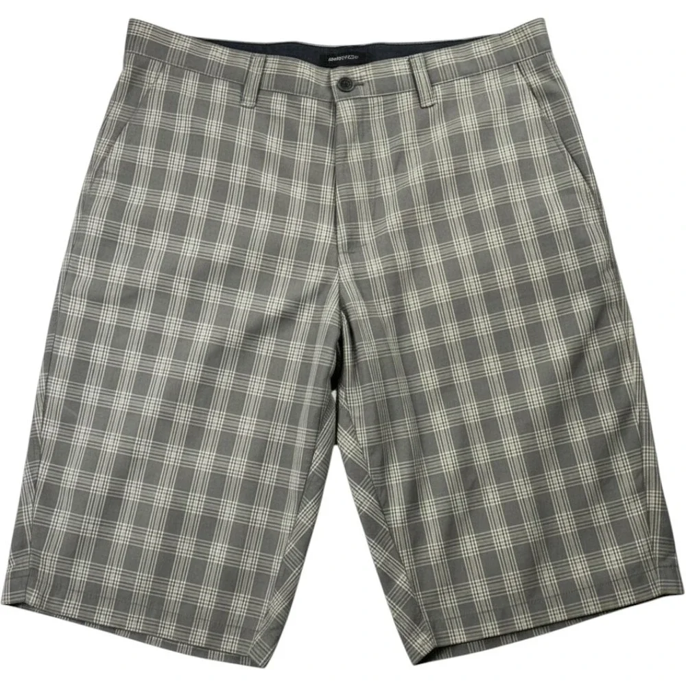 Callaway Golf Shorts Mens 52 Gray Plaid Flat Front Performance Pockets